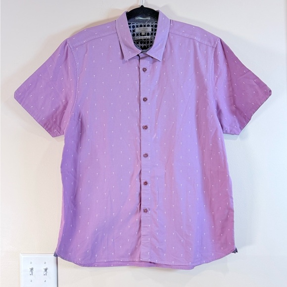 Ted Baker Other - 🔥Ted Baker Men's Short Sleeve Button-Up Shirt - Lavender Size 6 EC🔥